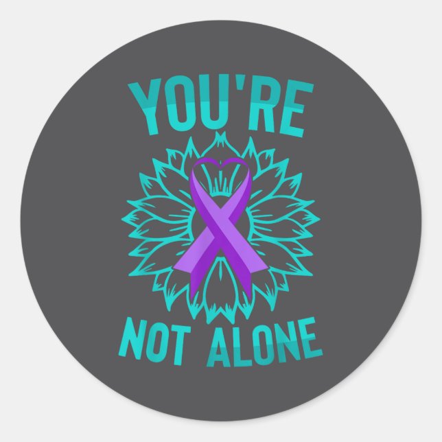 Sticker Rond Youre Not Alone  (Devant)