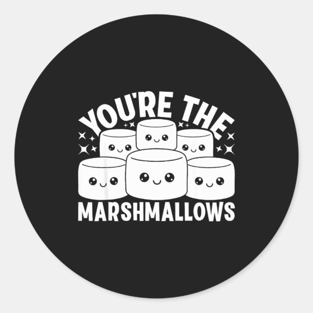Sticker Rond You're The Marshmallows To My Hot Cocoa Valentine' (Devant)