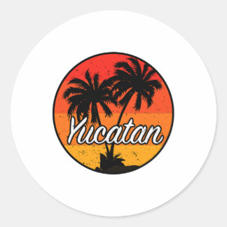 Sticker Rond Yucatan Vacances Voyage Souvenir Cadeau
