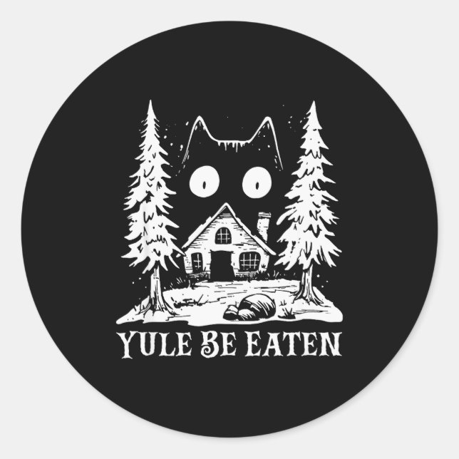 Sticker Rond Yule Cat For Men Women Girls Kids  (Devant)