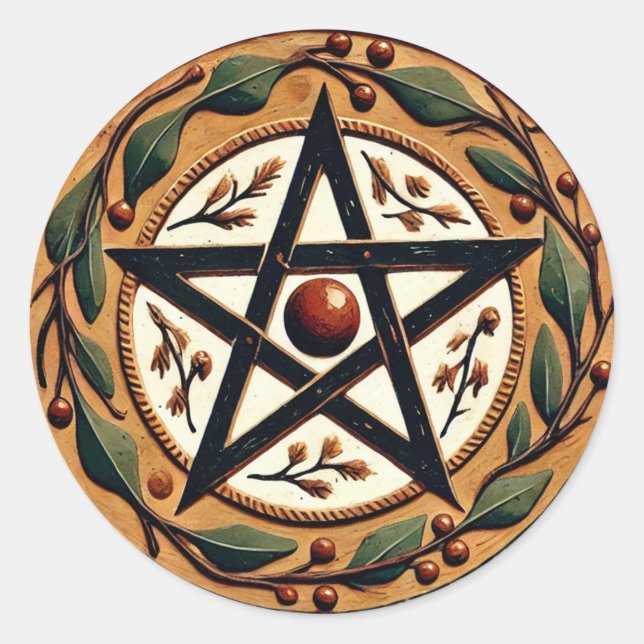 Sticker Rond Yule Pentacle (Devant)