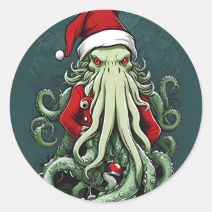 Sticker Rond Yuletide de Cthulhu : Noël terrifiant