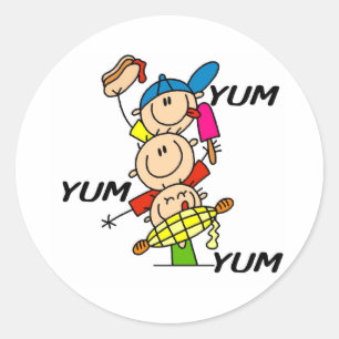 Sticker Rond Yum Yum été