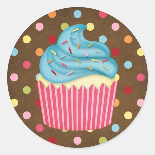 Sticker Rond yummy cupcake (Devant)