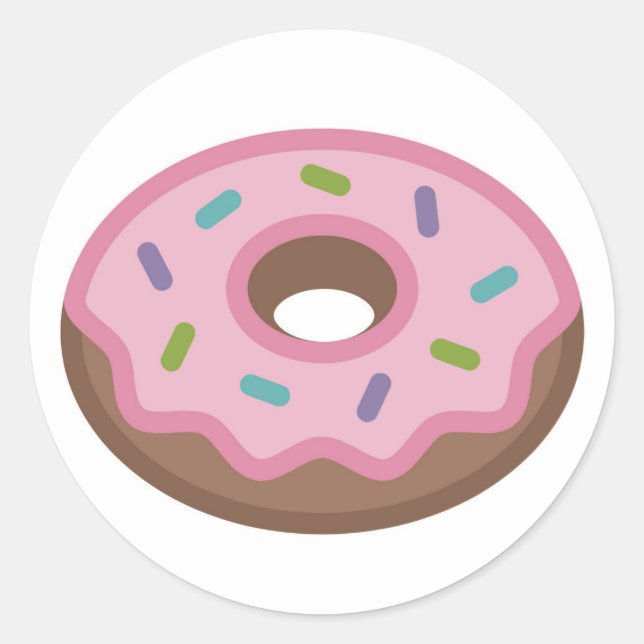 Sticker Rond Yummy Saupoudrer de beigne Emoji (Devant)