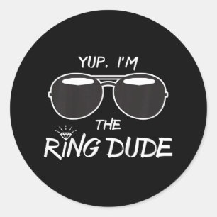 Sticker Rond Yup Im The Ring Dude - Funny Kids Ring Bearer