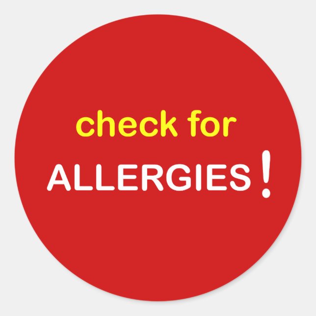 Sticker Rond z87 - Recherchez les allergies. (Devant)