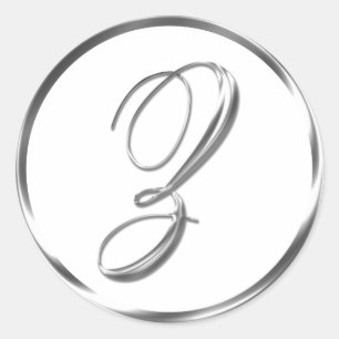 Sticker Rond Z Monogramme Faux Enveloppe Argent Ou Favoriser Le