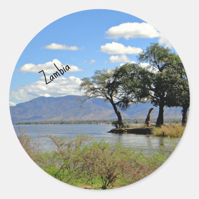 Sticker Rond Zambie, photo de paysage pittoresque (Devant)