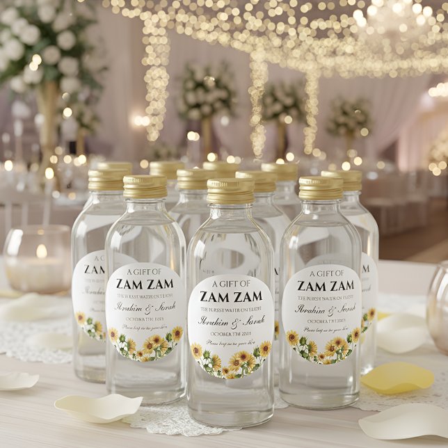 Sticker Rond zamzam eau nikah mariage musulman faveur floral cl (Créateur téléchargé)