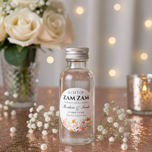 Sticker Rond zamzam eau nikah musulman mariage faveur floral