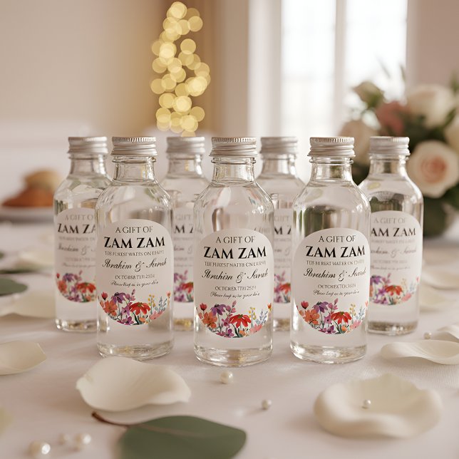 Sticker Rond zamzam eau nikah musulman mariage faveur floral (Créateur téléchargé)