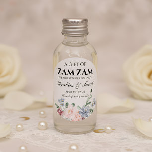 Sticker Rond zamzam eau nikah musulman mariage faveur floral