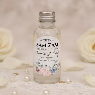 Sticker Rond zamzam eau nikah musulman mariage faveur floral