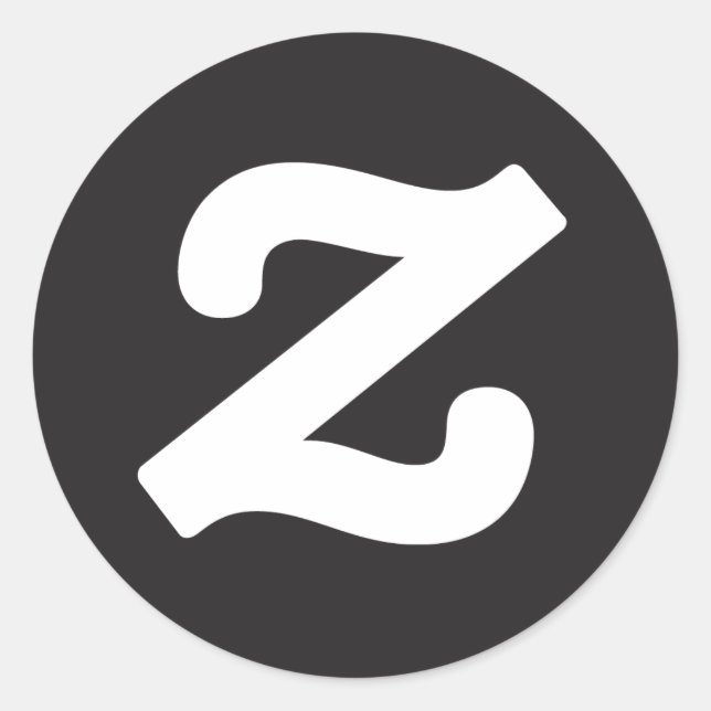 Sticker Rond Zazzle Cercle Z (Devant)