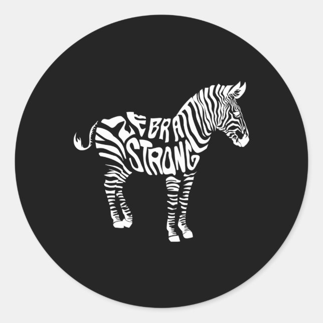 Sticker Rond Zebra Strong Ehlers Danlos Sensibilisation au synd (Devant)