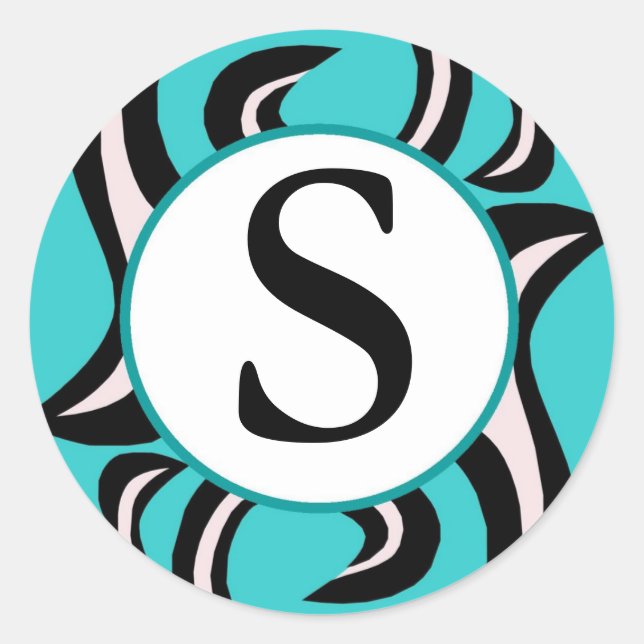 Sticker Rond Zebra Swirl (Devant)