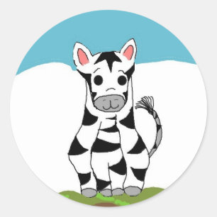 Sticker Rond Zèbre Cool