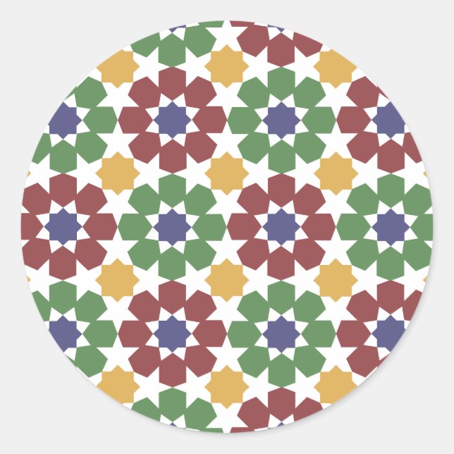Sticker Rond zellige Motif Marocain Céramique Art traditionnel (Devant)