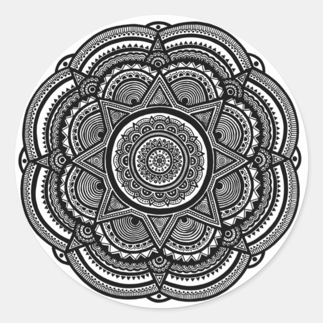 Sticker Rond Zen Art Mandala (Devant)
