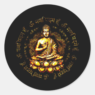 Sticker Rond Zen Bouddha Yoga Pleine Conscience Paix