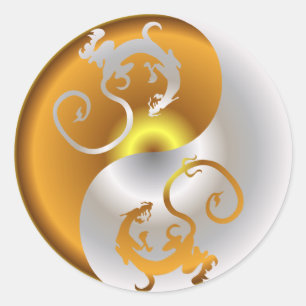Sticker Rond Zen Dragons