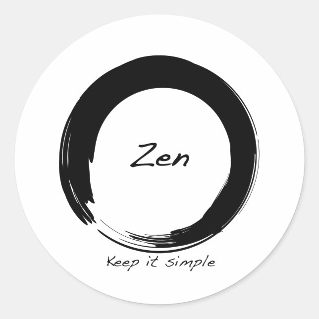 Sticker Rond Zen : Gardez-le simple (Devant)