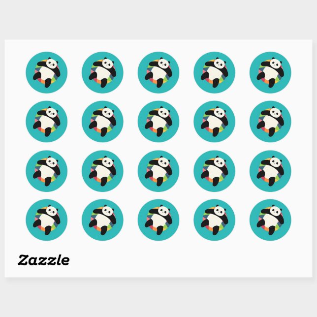 Sticker Rond Zen Panda Spin (Feuille)