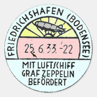 Sticker Rond Zeppelin Conception du cachet postal original