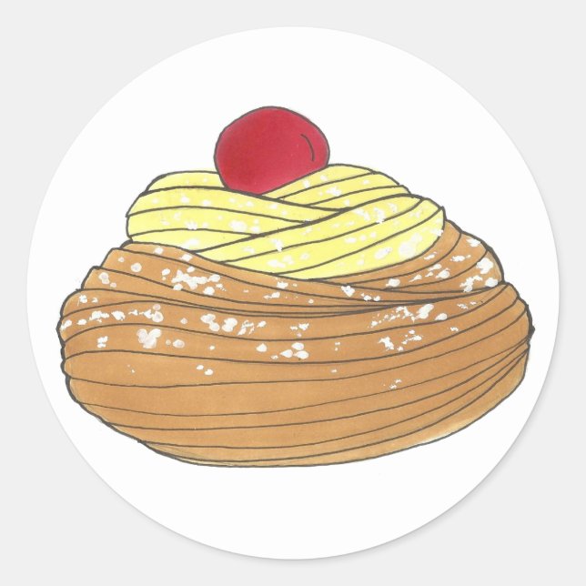 Sticker Rond ZEPPOLE Italien Frit Pâtisserie Dough Boulangerie  (Devant)