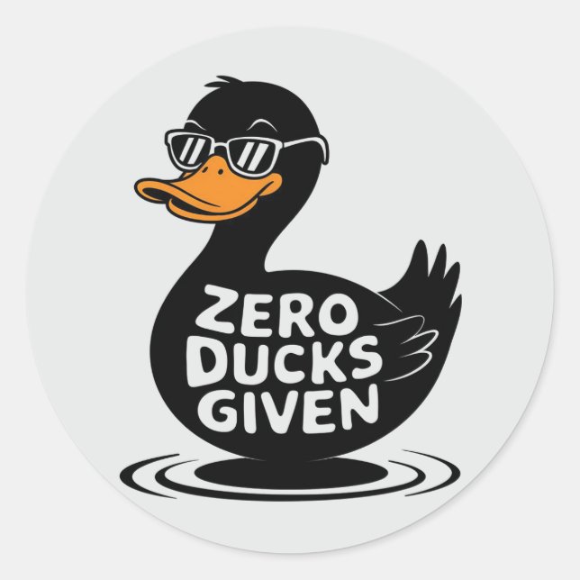 Sticker Rond Zéro Canards Donné - Drôle Cool Conception de Cana (Devant)