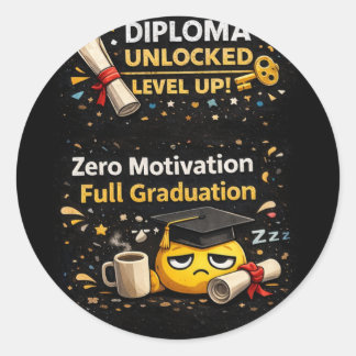 Sticker Rond Zero Motivation Full Graduation Funny Shirt 