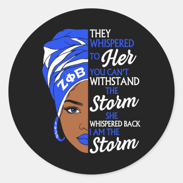 Sticker Rond Zeta Phi Beta Sororité Fierté des femmes noires Mé (Devant)