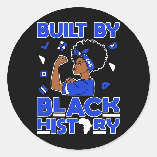 Sticker Rond Zeta Phi Beta Sorority Black Queen Pride Melanin A (Devant)