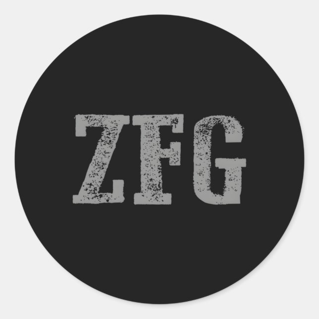 Sticker Rond Zfg Zéro F Cks Gras Donné (Devant)