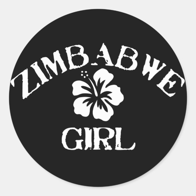 Sticker Rond Zimbabwe Rose Girl (Devant)