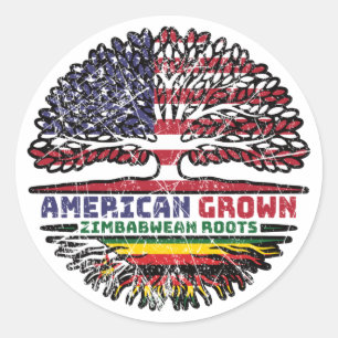 Sticker Rond Zimbabwe Zimbabwe Zimbabwe États-Unis Amérique Éta