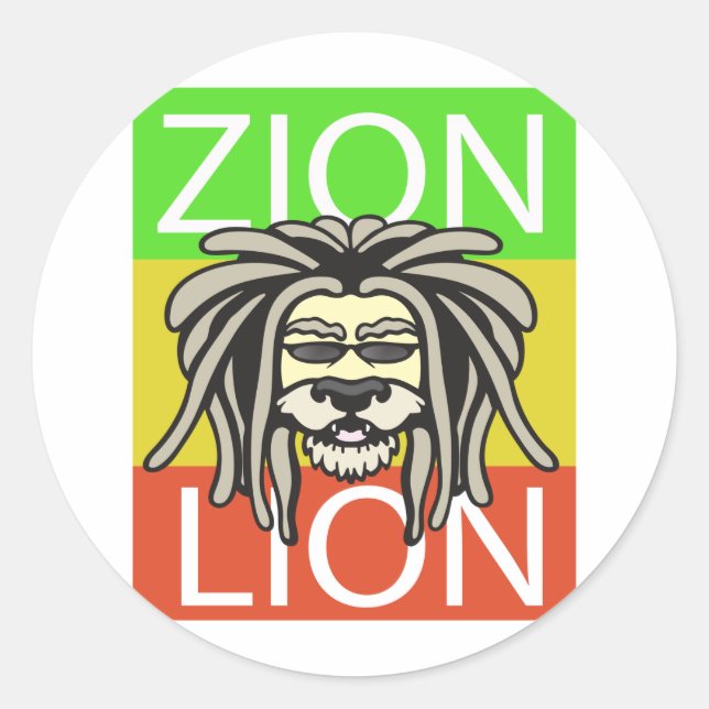 STICKER ROND ZION LION (Devant)