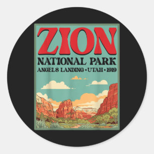 Sticker Rond Zion National Park Extérieur Angels Landing Utah