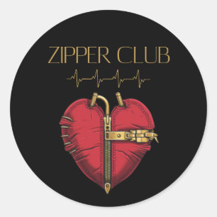 Sticker Rond ZIPPER CLUB, greffe cardiaque, chirurgie à coeur o