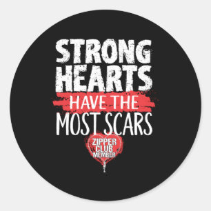 Sticker Rond Zipper Club Membre Ouvrir La Chirurgie Survivante