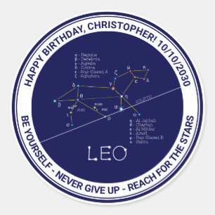 Sticker Rond Zodiac Constellation Leo