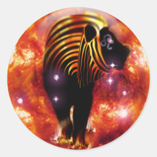 Sticker Rond Zodiac-Leo