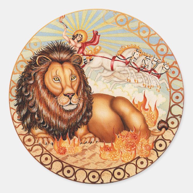 Sticker Rond Zodiac Leo - Customisez-le ! (Devant)