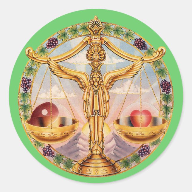 Sticker Rond Zodiac Libra - Customisez-le ! (Devant)
