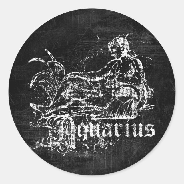 Sticker Rond Zodiac Vintage Aquarius (Devant)