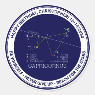 Sticker Rond Zodiaque Capricornus