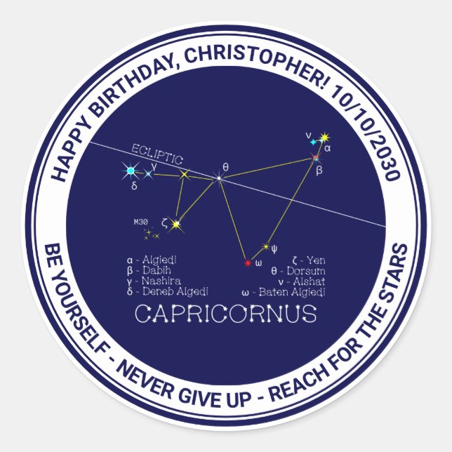 Sticker Rond Zodiaque Capricornus (Devant)