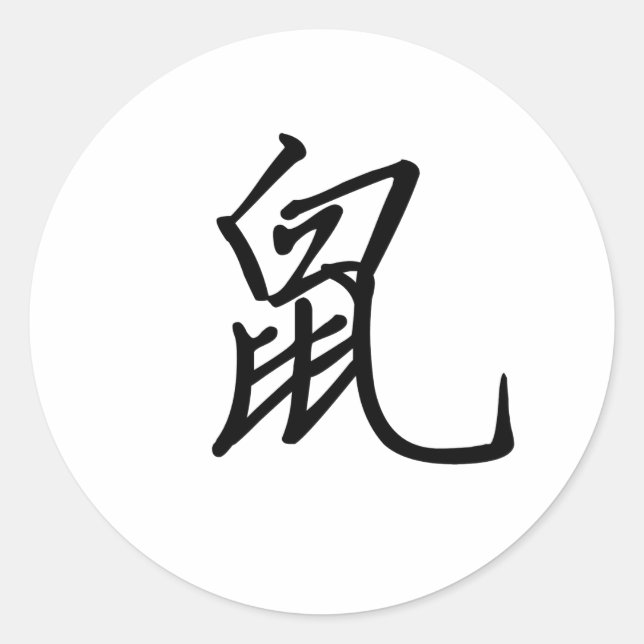 Sticker Rond Zodiaque chinois - Rat (Devant)