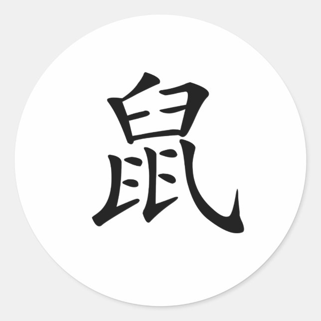 Sticker Rond Zodiaque chinois - Rat (Devant)